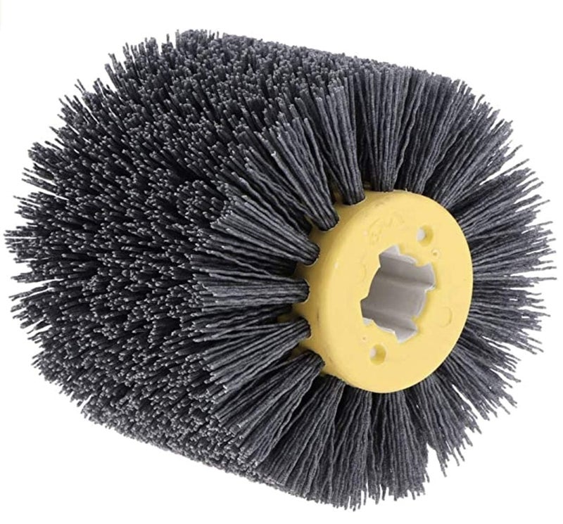 SIGNI Abrasive Nylon Drawing Wheel Drum Burnishing Polishing Brush for Wood Furniture Floor Polishing 120X100mm 240 Grit 1pack - Image 1